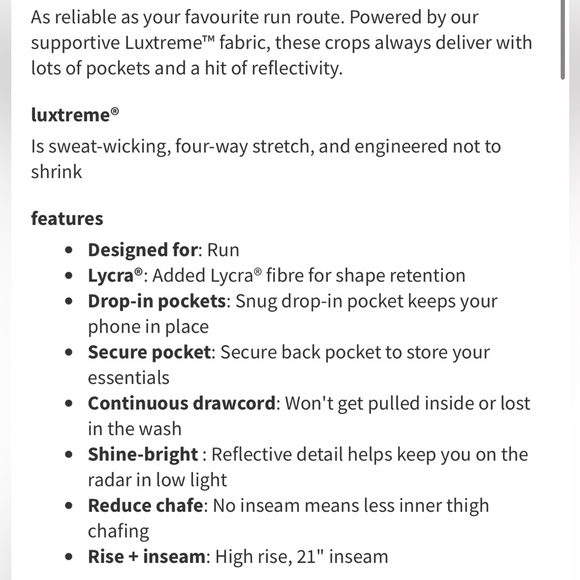 Lululemon Swift Speed High-Rise Crop 21" size 6 - Picture 4 of 10